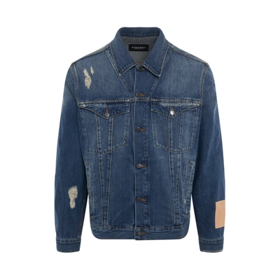 A-cold-wall* Distressed-finish Denim Jacket In Blue