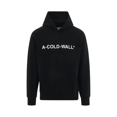 A-cold-wall* Essential Logo印花棉质连帽卫衣 In Black