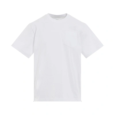 Sacai Cotton Side Zip T-shirt In White