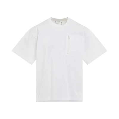 Sacai Cotton Jersey Zip T-shirt In White