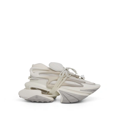 Balmain Neoprene & Calfskin Unicorn Sneaker In White