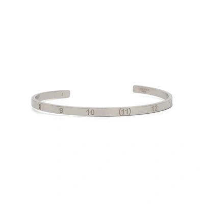 Maison Margiela Silver Numerical Cuff Bracelet In 951 Silver