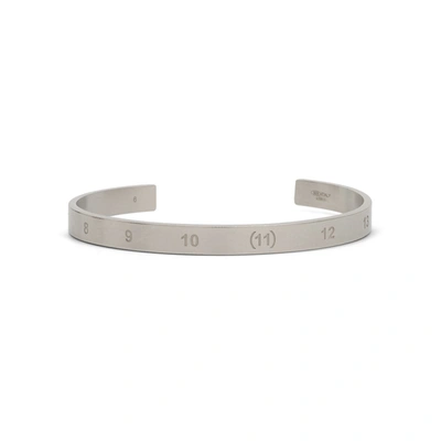 Maison Margiela Numerical Cuff 6.5mm Bracelet In Metallic