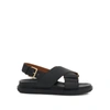 Marni Woman Sandals Black Size 6 Soft Leather In Black