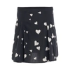 Marni Black Poplin Skirt With Bunch Of Hearts Print