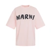 Marni Womens Pink Gummy Boxy-fit Logo-print Cotton T-shirt