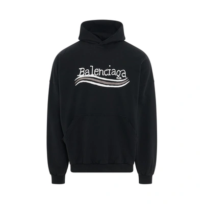 Balenciaga Hand Drawn Political Campaign Hoodie In Black