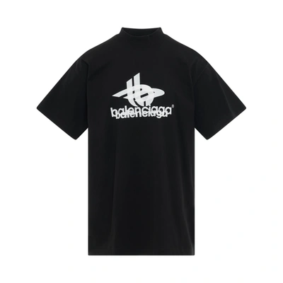 Balenciaga Layered Sports Oversized T-shirt In Black White