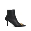 Balenciaga Black Leather Square Knife Ankle Boots