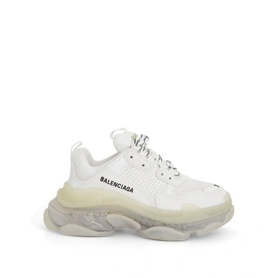 BALENCIAGA WOMEN'S TRIPLE S CLEAR SOLE SNEAKERS