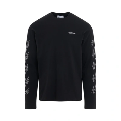 Off-white T-shirt Skate Con Logo E Diagonali In Black