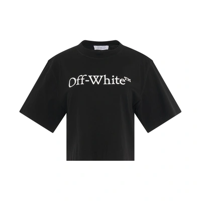 Off-white Big Logo Bookish Crop T-shirt In Black