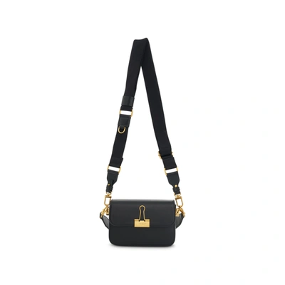 Off-white Plain Small Binder Shoulder Bag In Black