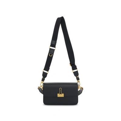 Off-white Plain Medium Binder Shoulder Bag In Black