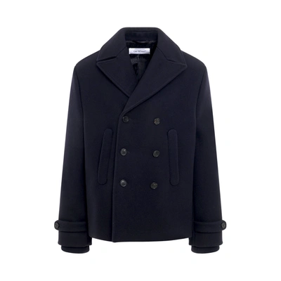 Off-white Arrow Embroidered Double Wool Peacoat