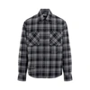 Off-white Dark Grey Cotton Check Flann Padded Overshirt