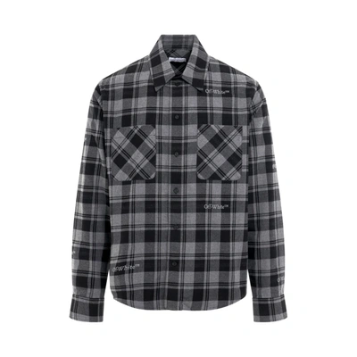 Off-white Check Flannel Shirts In Gris