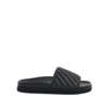 Off-white Man Sandals Black Size 9 Leather In Black