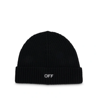 Off-white Classic Knit Beanie In Black