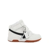 OFF-WHITE OUT OF OFFICE MID TOP LEATHER SNEAKER IN COLOUR WHITE/BLACK