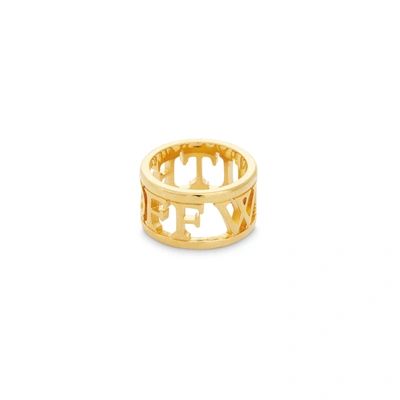 Off-white Logo Ring In Gold