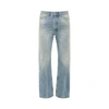 Palm Angels Loose-fit Jeans In Blue Denim With Pa Monogram