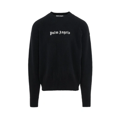 Palm Angels Logo Embroidered Sweater In Black