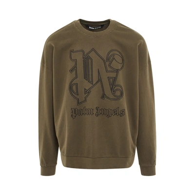 PALM ANGELS MEN'S CLASSIC MONOGRAM STATEMENT SWEATSHIRT