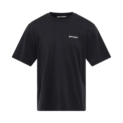 Palm Angels Embroidered Logo Slim T-shirt In Black