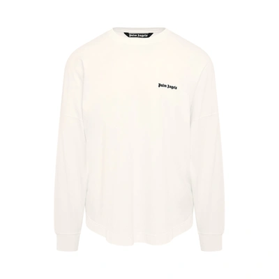 Palm Angels T-shirt With Embroidered Logo In White