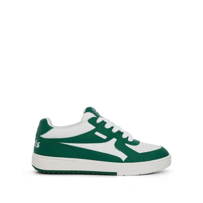 Palm Angels University Lace-up Leather Sneakers In Green
