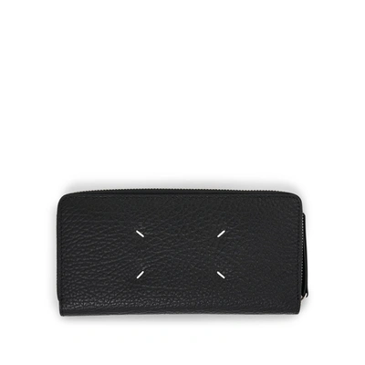 Maison Margiela Four Stitches Zip Around Wallet In Black