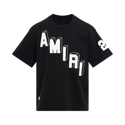 Amiri Men's Logo Flocked Hockey Skater T-shirt In Black