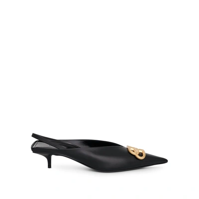 Balenciaga Slingback-pumps Square Knife Bb Aus Leder In Black