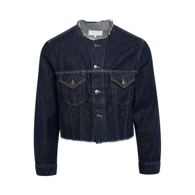 Maison Margiela Collarless Cut-out Denim Jacket