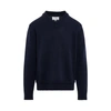 MAISON MARGIELA ELBOW PATCH V-NECK KNIT SWEATER