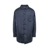 Maison Margiela Oversized Padded Striped Matte-satin Overshirt