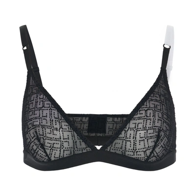 Givenchy Jacquard 4g Wireless Mesh Triangle Bra In Black