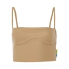 Off-white Cropped Leather Bustier Top