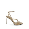 Off-white Woman Toe Strap Sandals Beige Size 5 Soft Leather
