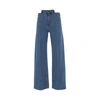 MAISON MARGIELA CUT OUT WAISTBAND RELAXED FIT DENIM JEANS