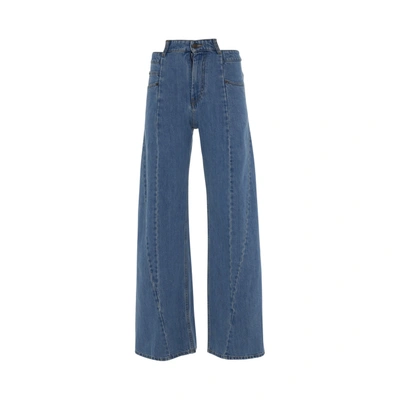 Maison Margiela Cut Out Waistband Relaxed Fit Denim Jeans