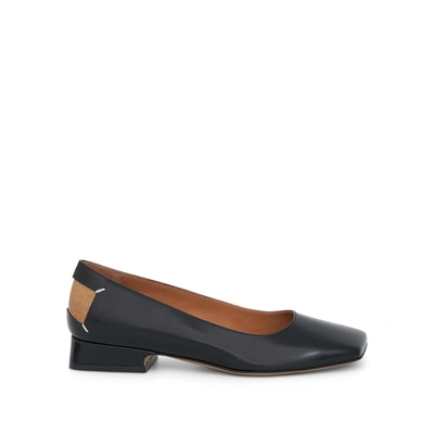 Maison Margiela 4 Stitches Leather Ballerina Flats In Dark Brown