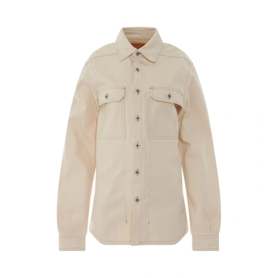 Rick Owens Giacca Denim Outershirt In Neutral