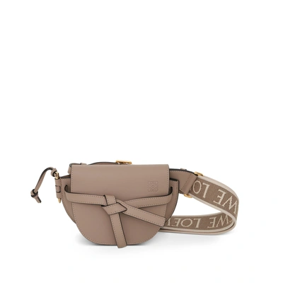 Loewe Mini Gate Dual Bag In Neutral