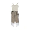 Maison Margiela Ladies Ecru Layered Calico Midi Dress