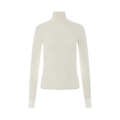 Givenchy Long Sleeve Cyclist Neck Ribbed Sweater In Neutral