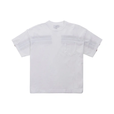 Facetasm Inside-out Rib Big T-shirt With Destroyed Pocket In White