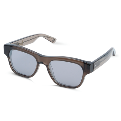 G.o.d Seventeen Crystal Grey Sunglass With Grey Flash Lens In Brown