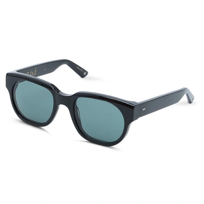 G.o.d Nine Black Sunglass With Green Lens In Gray